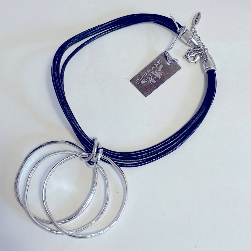 Lucy The First Necklace | Large Silver Hoops